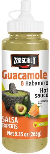 Zaaschila Guacamole & Habanero Sauce - 9.35Oz (265G) 3-Pack - Creamy & Spicy Blend, Perfect For Tacos, Sandwiches, And More