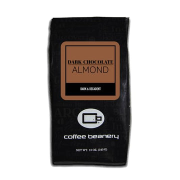 Dark Chocolate Almond Flavored Coffee, Specialty Arabica Coffee, Medium Roast, 12 ounce, Automatic Drip (Ground)