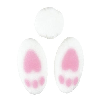 Easter Bunny Tail & Feet Edible Sugar Cake Toppers, 24 Count (16 Feet And 8 Tails)