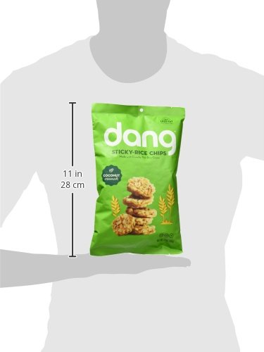 Dang Thai Rice Chips | Gluten Free, Soy Free & Preservative Free Rice Crisps, Healthy Snacks Made with Whole Foods (Coconut Crunch, 3.5 Ounce (Pack of 1))