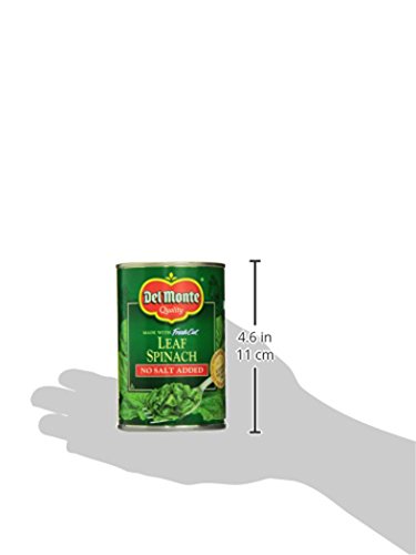 Del Monte No Salt Added Leaf Spinach 13.5 Oz Cans (Pack Of 6)