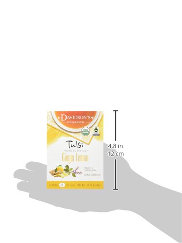 Davidson'S Organics, Tulsi Ginger Lemon, 8-Count Tea Bags, Pack Of 12
