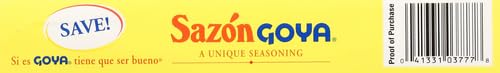 Goya Saz  n Seasoning With Azafran, 3.52 Oz