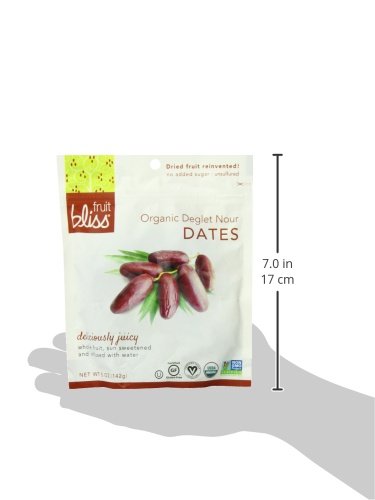 Fruit Bliss Organic Fruit Bliss Deglet Nour Pitted Dates - Soft & Juicy Organic, Dried & Pitted Deglet Nour Dates - Organic Frui