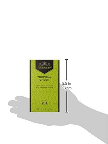 Harney & Sons, Tea, Tropical Green, Prem, Pack Of 6, Size - 20 Bag, Quantity - 1 Case