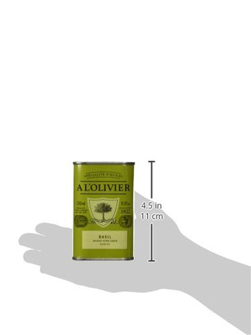 A L'Olivier Olive Oil Infused With Basil, 8.3 Ounce Tin