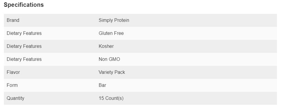 Simply Protein Crispy Bars Variety Pack, 15 Count - 5 Dark Chocolate Almond, 5 Lemon Coconut, 5 Peanut Butter Chocolate, 21.16 oz