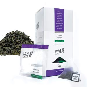 Roar Organic Classic Green Tea Pyramid Bags 80 Count (4 Boxes Of 20 Bags Each)