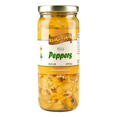 Szagorskis Mild Peppers | Sweet and Tangy Flavor | 16 Ounce | Artisanal Quality