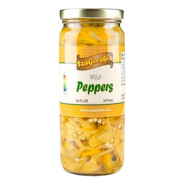 Szagorskis Mild Peppers | Sweet and Tangy Flavor | 16 Ounce | Artisanal Quality