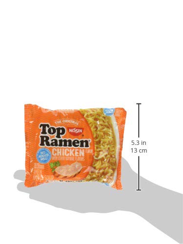 Nissin Top Ramen Noodle Soup Chicken Flavor 3 Ounce Packages - 5 Pack