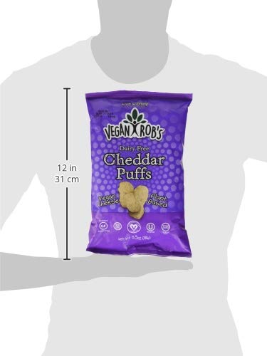 Vegan Robs Dairy Free Cheddar Puffs, 3.5 oz, Vegan Snack, Gluten Free, Plant-Based, Dairy-Free