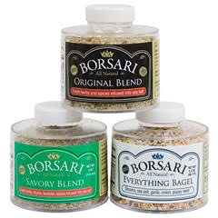 Borsari Seasoned Salt Gift Set - Gluten Free All Purpose Savory, Everything Bagel, and Original Seasonings - Gourmet Sea Salt Bl