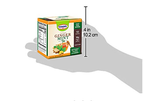 Kendel Instant Ginger Mint Tea with Honey, Caffeine Free, 14 Sachets, Non-GMO