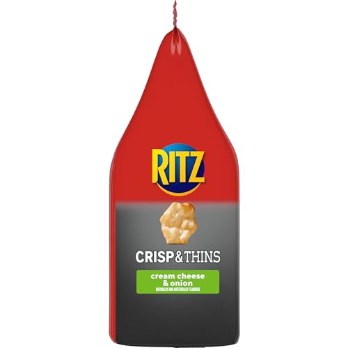Ritz Crisp And Thins Cream Cheese And Onion Chips, Party Snacks, Bulk Snacks, 6 - 7.1 Oz Bags