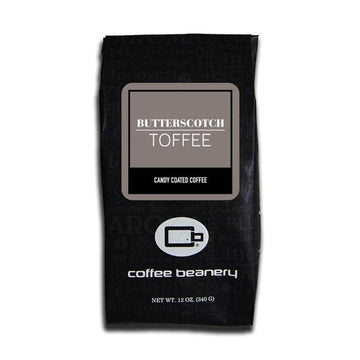 Butterscotch Toffee Flavored Coffee, Specialty Arabica Coffee, Medium Roast, 12 ounce, Automatic Drip (Ground)