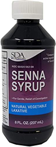 SDA Laboratories Senna Lax Senna Syrup Natural Vegetable Laxative 8oz Fluid Bottle