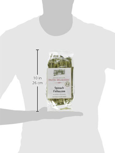 Pasta Deliziosa! Handcrafted Spinach Fettuccine, 12 Ounce - Fresh, Delicious Italian Pasta, Perfect for Gourmet Dishes