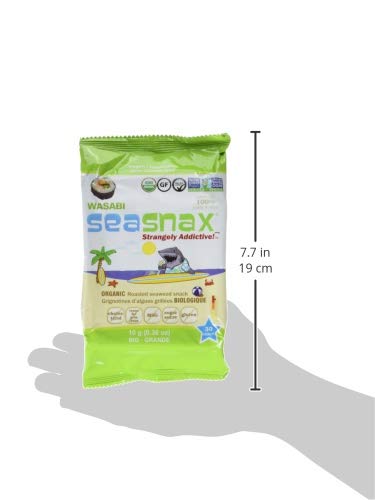 Seasnax Seaweed Snax - Organic - Wasabi - Case Of 12 - .36 Oz