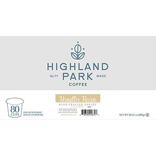 Highland Park Coffee Single Serve Pods Compatible With Keurig K Cup Malt-Inspired, Vanilla Bean, 80 Count