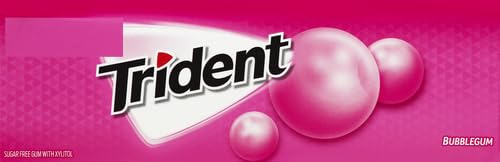Trident Sugar-Free Bubblegum Gum, 14 Count (Pack of 15) - Delicious Chewing Gum for Fresh Breath
