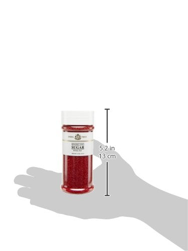 India Tree, Holiday Red Sparkling Sugar, Large Jar Shimmery Sprinkles For Baking & Decorating 7.5 Oz Jar (Pack Of 1)