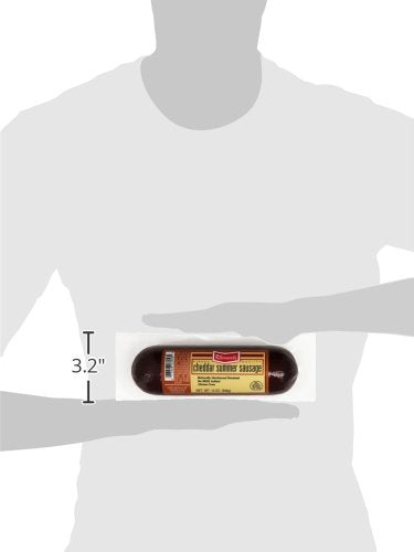 Klements Cheddar Summer Sausage, 12 Ounce, Savory Flavor, Perfect for Snacking or Charcuterie Boards