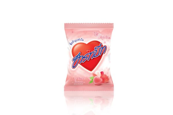 Generic Heartbeat Lychee Filled With Lychee Syrup Heart Shaped Hard Candy, (25 Counts), 4.4 Oz