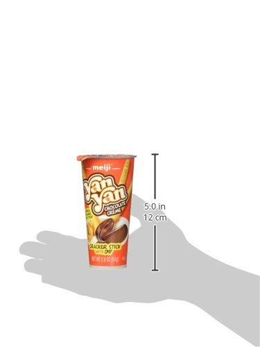 Meiji Yan Yan Dipping Sticks, Chocolate Crme - 2 oz, Pack of 10 - Cracker Sticks with Fun Animals Phrases