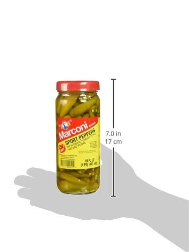 Marconi Hot Sport Peppers, 16 oz, Pack of 1, Model 401679