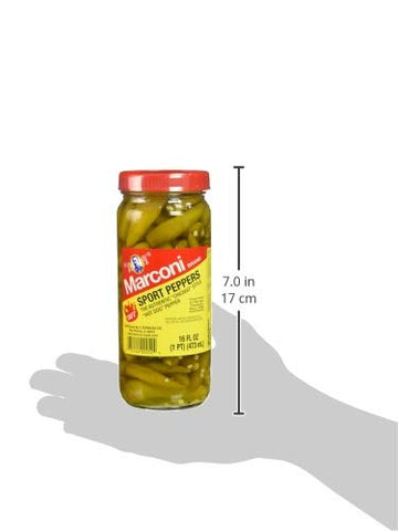 Marconi Hot Sport Peppers, 16 oz, Pack of 1, Model 401679