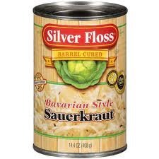 Silver Floss Barrel Cured Sauerkraut 14.4Oz Can (Pack Of 6) (Choose Flavor Below) (Bavarian)