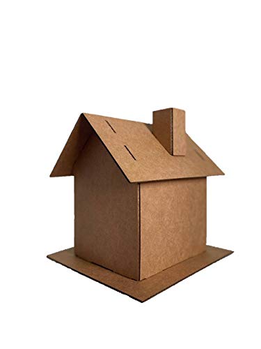 Gingerbread House Kit (Cardboard) - Pack of 5 - Designed & Made in The USA - Christmas Holiday Craft for Home, Classroom, Family