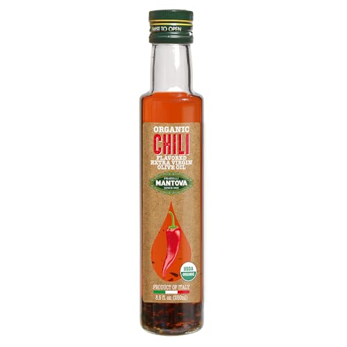 Mantova Organic Chili Flavored Extra Virgin Olive Oil, 8.5 Fl Oz