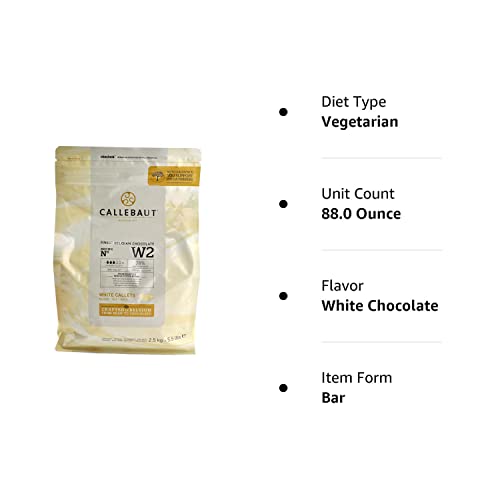 Callebaut W2 28% White Chocolate Callets 5.5 Lbs