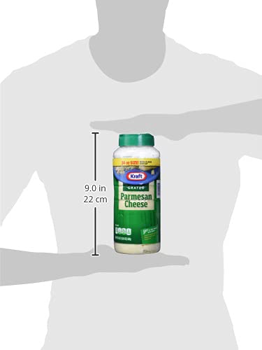 Kraft 100% Grated Parmesan Cheese, 24 Oz, Pack of 1, Convenient Topping for Pasta and Pizza