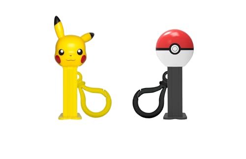 Pokemon PEZ Clips (Two mini PEZ Dispensers on keychain clip + six candy refills)