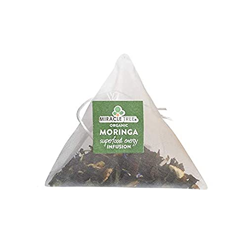 Tree Moringa Energy Tea - Orange & Passionfruit Flavor, Organic & Non-GMO, 3 Pack of 16 Pyramid Sachets