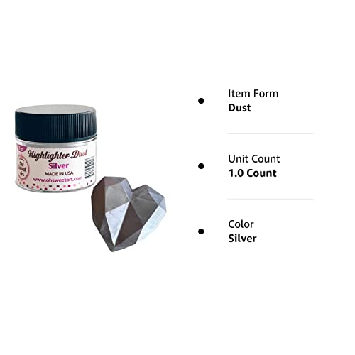 SILVER HIGHLIGHTER DUST (5 GRAMS) (5g grams Net. container) by Oh! Sweet Art Corp