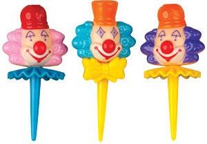 Clown Head Picks - Ruffles & Bowties- 48 Count