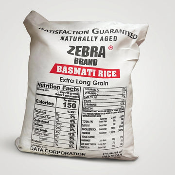 Zebra Brand Basmati Rice 10 lb - Extra Long Grain Premium Pakistani Rice