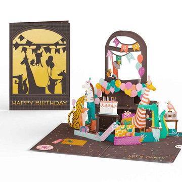 5x7" Party Animals Birthday Pop-Up Card