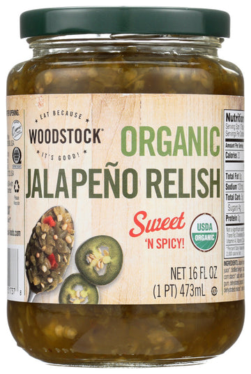 Woodstock Organic Relish Jalapeno (6X16 Oz)