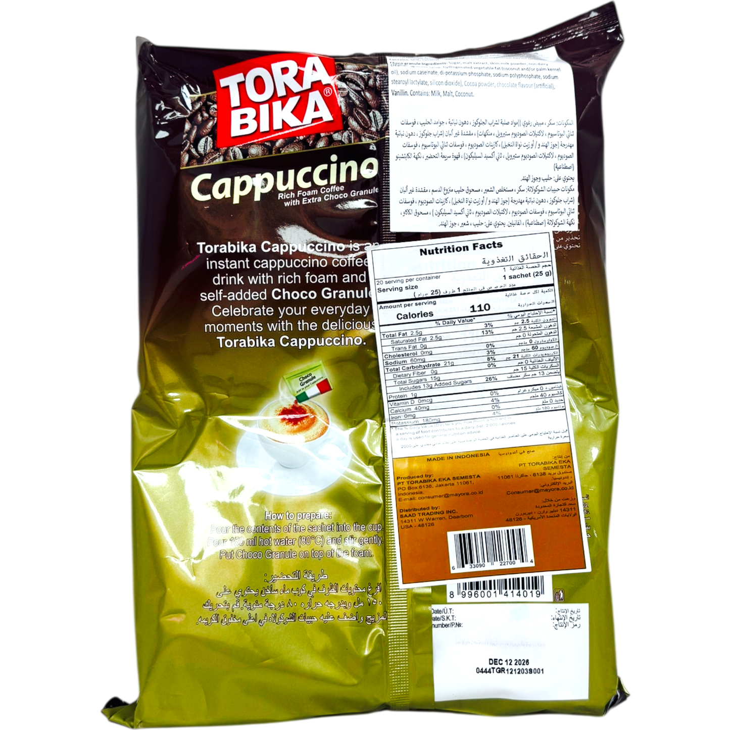ToraBika Cappuccino Instant Coffee Mix