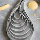 Rose Leaf Plain Cutter Set-7 Pcs-S/S