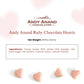 Andy Anand Gluten Free Ruby Chocolate Hearts Truffles 18 Pc – 60% Cacao, Nut Free, Gourmet Metal Box, Silky Rich Gift for White Chocolate Lovers