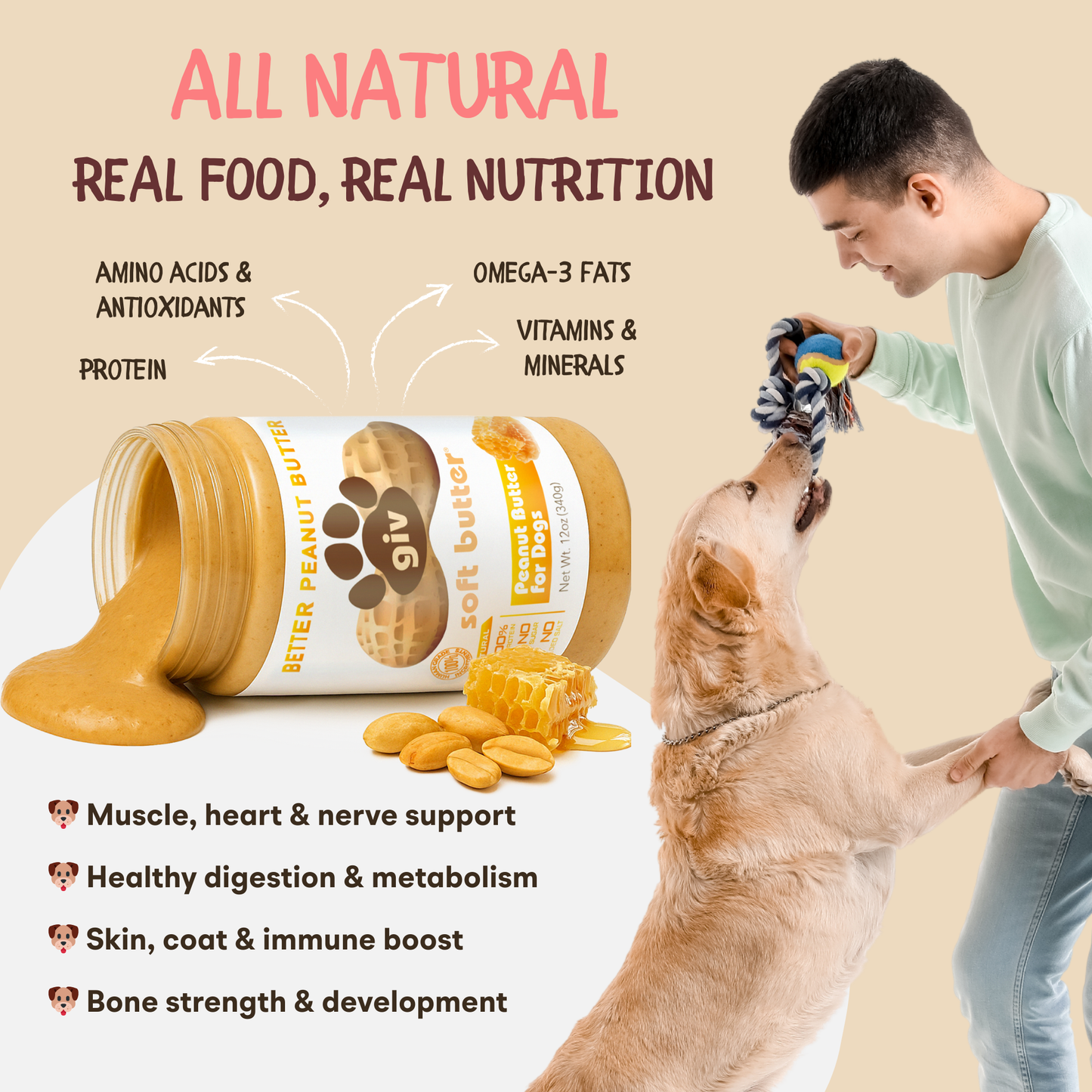 Dog Peanut Butter 12oz Jar