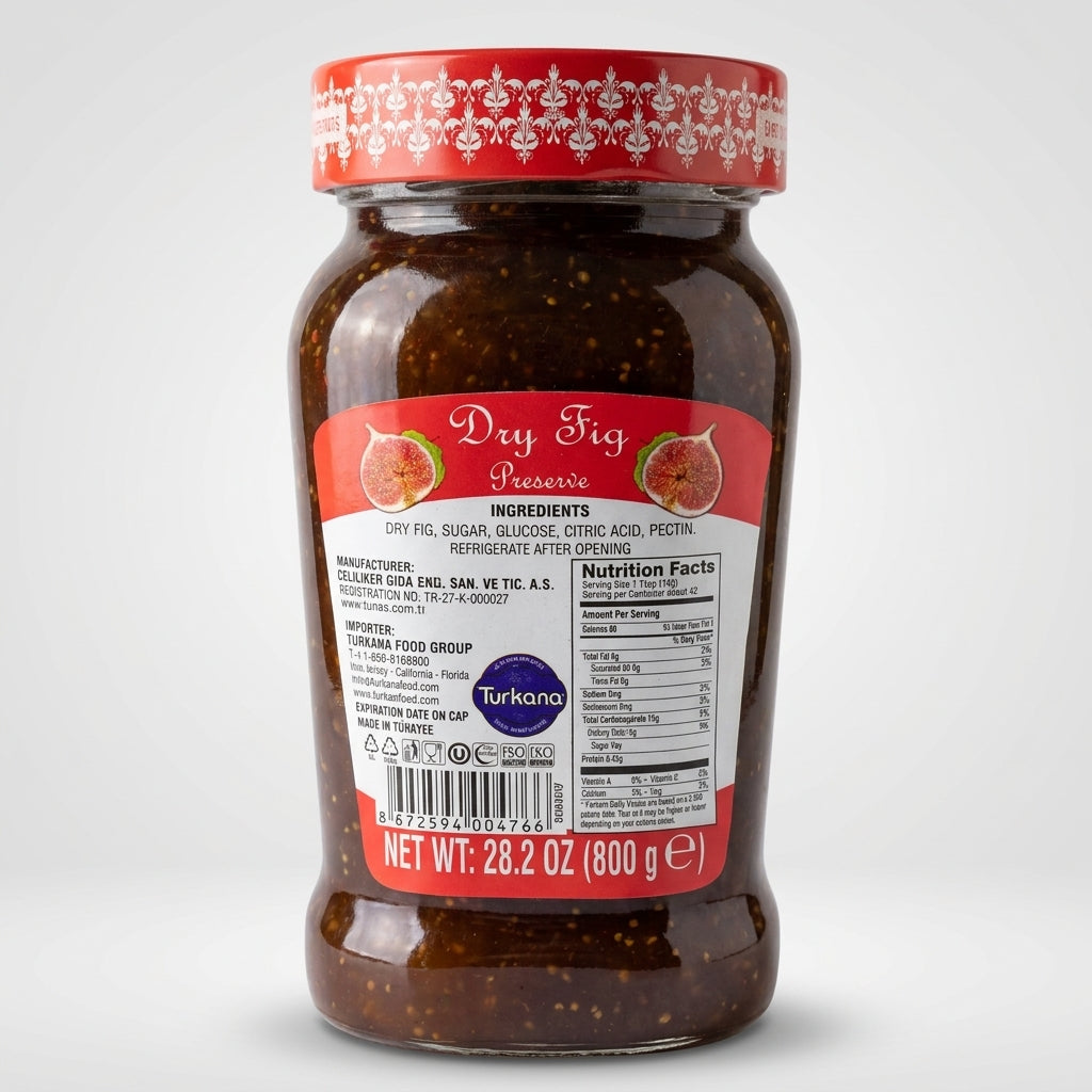 Tunas Dry Fig Preserve 28.2 oz - Turkish Fruit Spread
