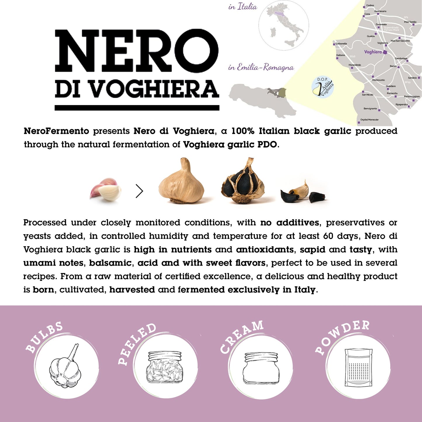 NERO FERMENTO Italian Whole Black Garlic Powder 1.05 oz (30 g)