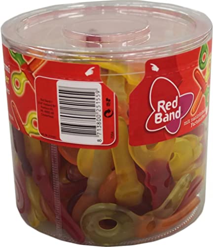Red Band Fruchtgummi Schnuller - Tasty Gummies, 1200 Grams, 100 Pcs, Red, Model Rexim1620